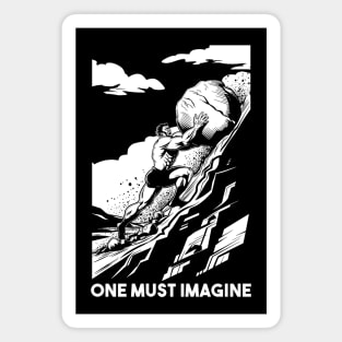 One Must Imagine White Ink Magnet